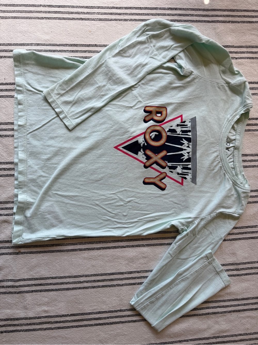 Roxy Mint Green Graphic Long-Sleeve Tee Girls 12